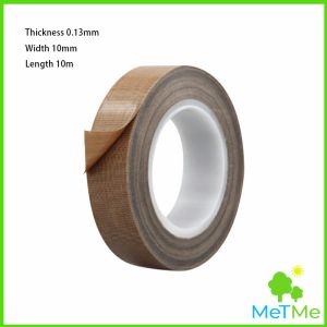 MetMe ผ้าเทปกันความร้อน สำหรับเครื่องซีล มีกาวในตัว ยาว10เมตร ความหนา 0.13mm High Temperature Tape