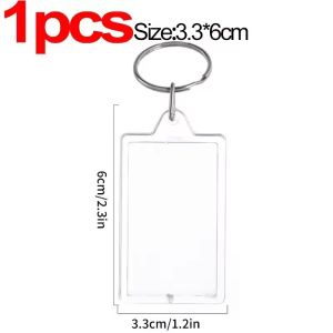 10PCS Creative Idol Photo Frame Keychain Mini DIY Insert Photo Key Ring Transparent Clear Frame Pendant Couple Anniversary Girls Graduation Gift