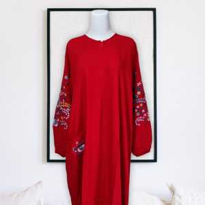 Gamis Bordir By Ditafashion Katun Rayon Premium Busui Lengan Panjang