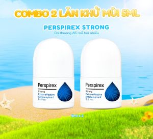 Combo 2 Lăn Khử Mùi Perspirex Strong 5ml: Dành cho da thường và đổ nhiều mồi hôi Hiệu quả lên tới 5 ngày