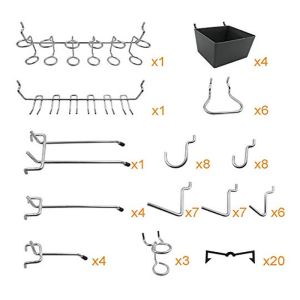 80pcs Pegboard Hook Rak Dinding Perkakas Triangle Hook Ram Cantolan Pegboard Pengait Pegboard Kait Pegboard