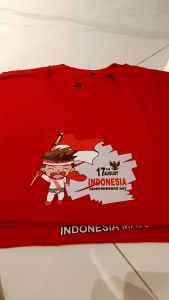 Beli 10 Gratis 1 Pc Hut RI 80 1945 Kemerdekaan RI 2025 Kaos Merah 17 Agustus Kaos pria & Wanita Anak Anak Bendera Merah Putih