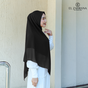 El Zahrana - Hijab Instan Resleting Premium Instan Ceruty Kerudung Babydoll Syari Jumbo 150cm