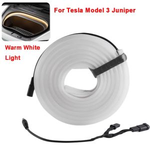 WAPKTY Chống nước theo tiêu chuẩn IP67 Dải đèn cốp trước xe hơi Silicone mềm dẻo Chống cháy Dải đèn nội thất ô tô Cài đặt ẩn được tích hợp Ánh sáng xung quanh Dải đèn LED trang trí nội thất Cho Tesla Model 3 Y Juniper 21-26 Cốp trước