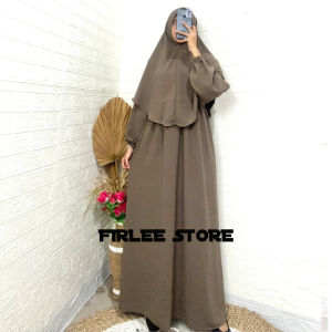 BAJU GAMIS RAISA KHIMAR BAHAN CRINKLE M L XL