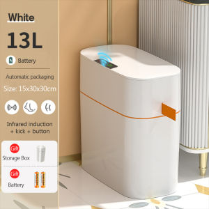 13L/15L Bathroom Smart Trash Can Automatic Bag Waterproof Large Capacity Automatic Sensor Trash Can With Lid