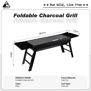 Outdoor barbecue grill Portable charcoal barbecue grill Home barbecue grill with charcoal tray Charcoal grill barbecue rack with storage shelf