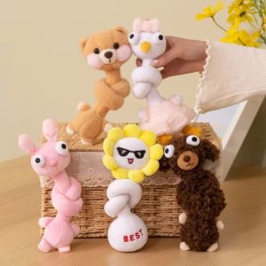 GOOD STUFF Cute Style Long Neck Chickens Plush Keychain White Color Funny Design Dog Bag Pendant Healing 40CM Rabbit Plush Pendant Bag Decoration
