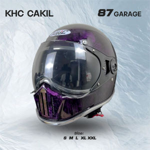 HELM KHC CAKIL MOTIF KACA PILOT LIST CHROME ORIGINAL SNI