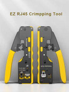 ZoeRax Ethernet RJ45 Pass Through Crimping Tool for Cat7 Cat6A Cat6 Cat5E Cat5 Modular Plugs Connectors Network Crimp Tool Wire Cutter Crimper All-in-one