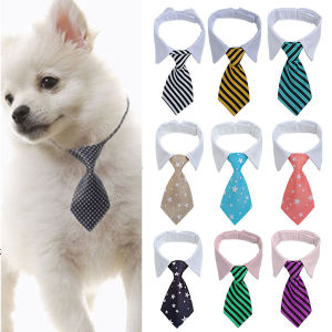 CRUSHES Medium Large Dogs Cats Pet Grooming Supplies Striped Bow Tie Dog Necktie Formal Collar