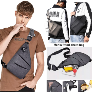 Mens Anti-theft Chest Bag Close-fitting Crossbody Shoulder Bag  Multifunctional Slim Waist Bag  Casual Travel Style  Light And Safe Crossbody Waist Bag