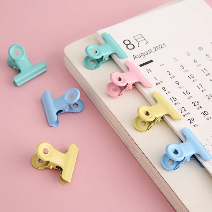 5pcs/lot Candy Colors Metal Binder Clips Notes Letter Paper Clip Office ...