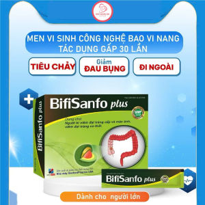 Men Vi Sinh Bifisanfo Plus hỗ trợ điều trị viêm đại tràng hội chứng ruột kích thích hộp 12 gói