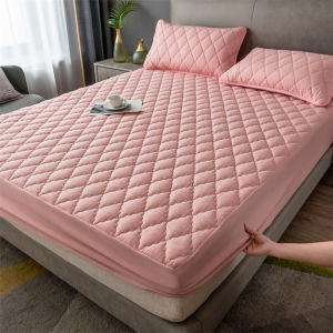 [waterproof fabric] New high-end waterproof mattress protective cover mattress cover double thickened waterproof bed sheet non-slip bed sheet all surrounded bed sheet Size: Single /  Double / Queen / King / Super King