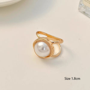 AUK Elegant Pearl Floral Scarf Ring Clip Camellia Flower Scarf Buckle for Women Scarf Lady Girls Decoration Accessories