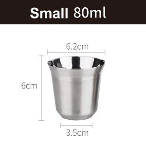 Nespresso Mug Coffee Cup Stainless Steel 80ml/160ml Double Wall Travel Tumbler Espresso Jug Milk Tea Cups Office Water Mugs