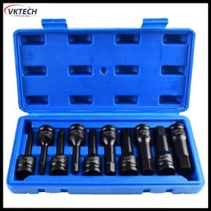 【Vktech】 10Pcs 1/2In Hexagonal Drive Bits Kit Rust Proof Pneumatic Wrench Tool Wear Resist Drive Impact Hex Bit Socket Adapter For Repair Accessories 【1-3 days Delivery】