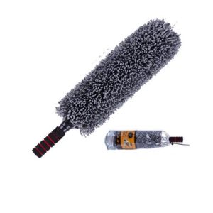 Cây chổi lau bụi ô tô bằng sợi dầu màu xám - cán kim loại điều chỉnh được độ dài - dọn nội thất cho xe hơi otô xe tải