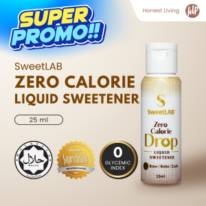 SweetLAB Zero Calorie Drop Liquid Sweetener | Halal | Zero Calories | Diet | Weightloss | Diabetic Friendly (25ml) (EXP: 8 May 2027)