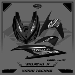 Striping Stiker Motor Vario 110 Techno Stiker list Variasi Semifull Motif Simpel keren ZR151
