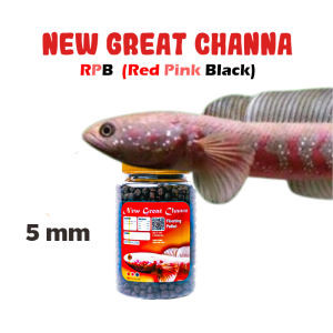 Ikanesia - Pelet New Great Channa RPB Red Pink Black Naikkan Warna Merah Ikan Channa Louhan Arwana