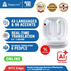 Timekettle WT2 Edge/W3 Translator Earbuds | Official SG 1 Year Warranty | Bidirectional Real-Time Translation Across 43 Languages & 96 Accents