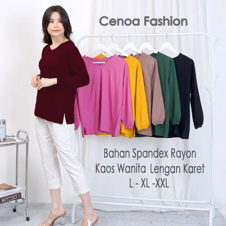 Kaos Wanita Lengan Panjang Kekinian Kaos Polos Wanita Kaos