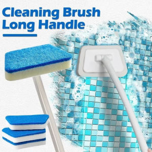 Bathroom Wall Brush Multifunctional Long Handle Removable Sponge Brush Tile Bathtub Brushes Toilet Floor Brush Household Cleaning Tools