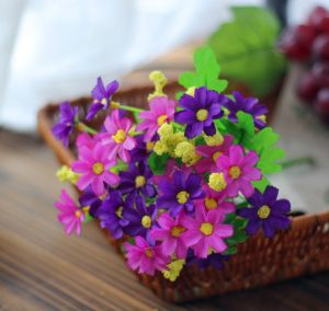 【1-3 Days Delivery】One Bouquet 7 Branch 28 Heads Cute Silk Daisy Artificial Flower Wedding Home Table Decoration