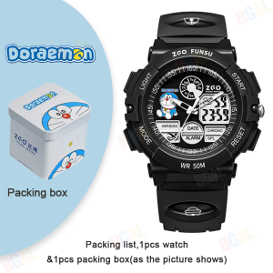 (With Box/43.8mm)100% Authentic Doraemon Watch for Kids Boys Girls Waterproof Watches Digital Watch with Backlight Shockproof Kids Watch Birthday Gift 3153