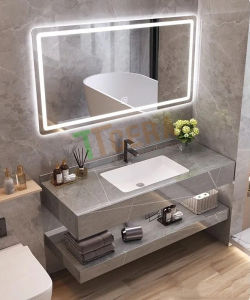 Bàn Đá 2 Tầng Nhà Tắm Tràn Viền KT 50x100cm Kèm Chậu Âm Bàn Chống Xước Mẫu Mới Nhất Hot Nhất Hiện Nay Hàng Nhập Khẩu Bảo Hành 10 Năm