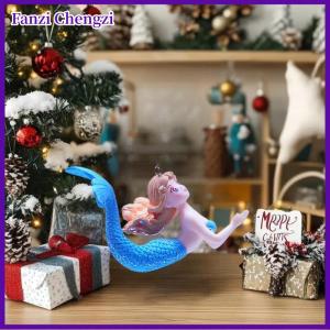 Fanzi 2PCS Aquarium Suspension Mermaid Figurine Ornament Beautiful Mermaid Fish Tank Desk Decoration Crafts For Aquarium Landscaping