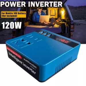W0AGZ4J2 120W Lithium Battery Inverter 3 USB Ports DC 21V To 220V Power Converter Transformer Portable High Power Inverter Adapter for Makita For Outdoor Activities