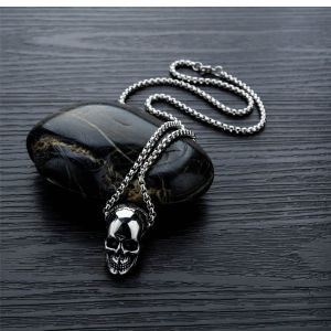 Sinboia Punk Rock Skull Pendant Necklace For Men Non-fading Staniless Steel Hip hop Jewelry For Boys