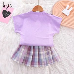 kyiibaby Girls 2022 summer style Wooden ear edge T-shirt top fashionable vest pullover comfortable kybb028
