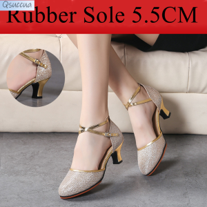 รองเท้าเต้นลาตินสำหรับผู้หญิงสมัยใหม่รองเท้าเต้นรองเท้าเต้นรำแบบมีส้นพื้นนุ่มการเต้นรำทางสังคมระดับกลางต่ำรองเท้าเต้นรำสไตล์ลาตินสำหรับผู้ใหญ่