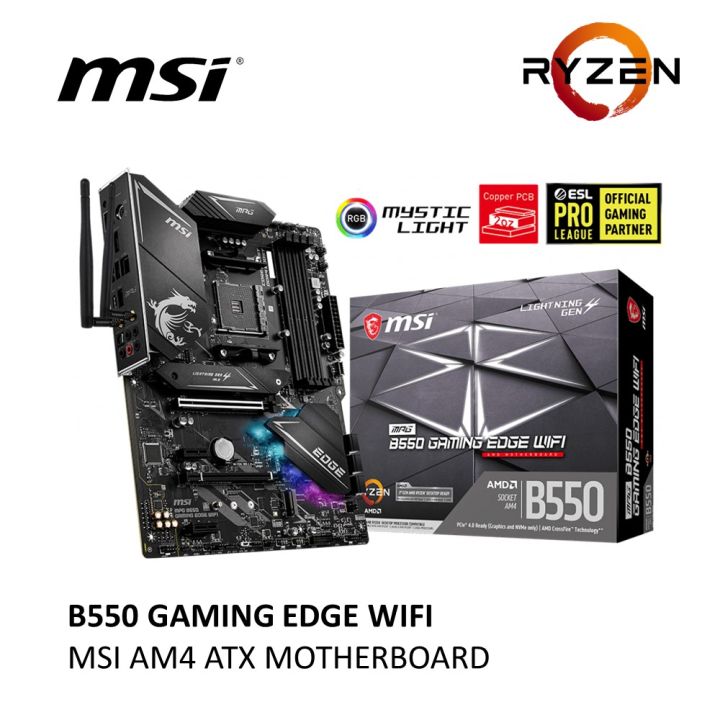 MSI B550 GAMING EDGE WIFI AMD AM4 ATX MOTHERBOARD Lazada