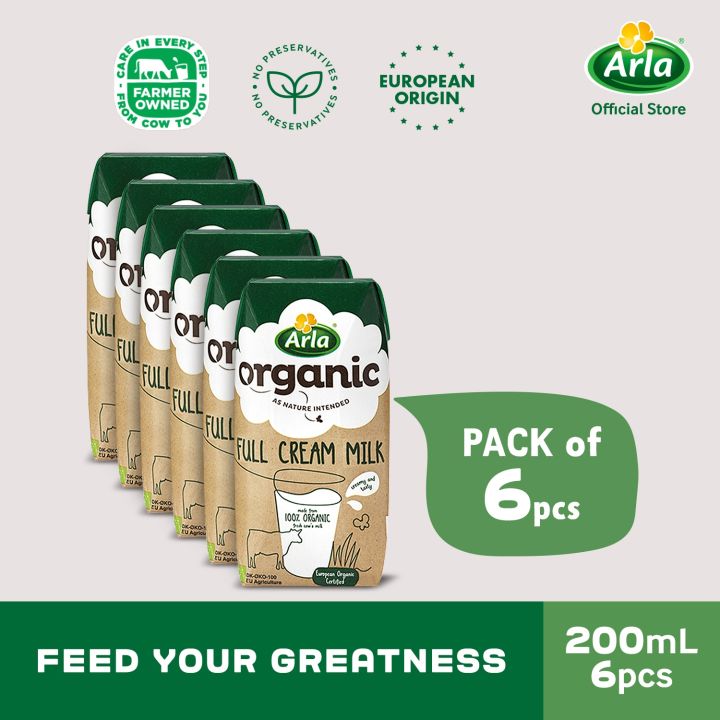 Arla Organic Full Cream Milk 200ml 6-Pack | Lazada PH