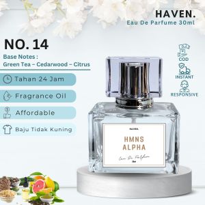 Haven Parfume KOTAK HMNS ALPHA 30ML — Parfume Pria Tahan Lama dan Wangi — Minyak Wangi Tahan Lama — Eau De Parfume