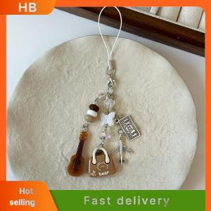 HB Violin Keychain Bear Handbag Phone Chain Charm Pendant Keyring Jewelry For Girl Women Gift Bag Decoration