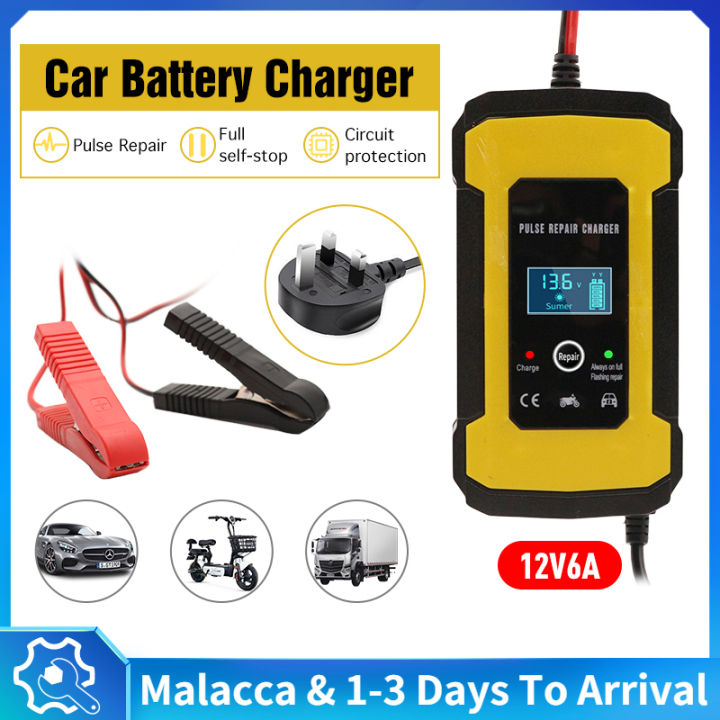 12V 6A Car Battery Charger Maintainer Auto Trickle RV for Truck Motorcycle ATV | UK