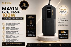 MAYIN Super Heater 100W New Version Aquarium Submersible Fish Tank Water Heater