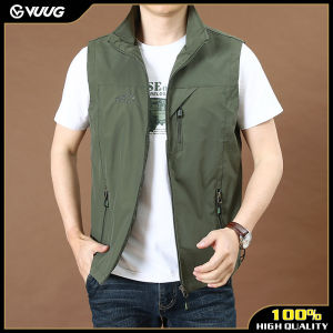 VUUG Nhanh Chóng Làm Khô Đàn Ông Ngoài Trời Của Vest Cá Áo Vest Mỏng Vest Nhiếp Ảnh Đứng Cổ Áo Kích Thước Lớn