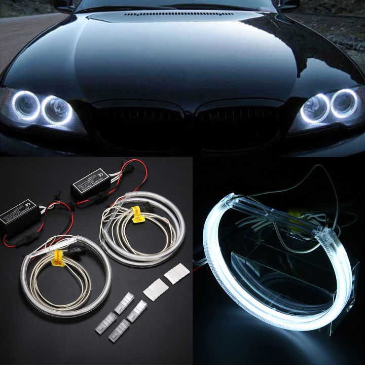 4x CCFL COB LED Angel Eye Halo Ring Light Lamp Set Fit For BMW E46 E36