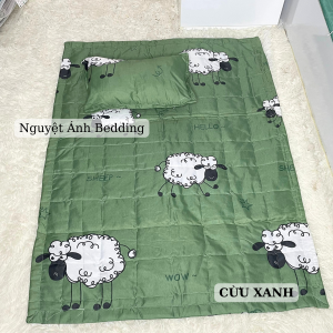 (Siêu giảm giá) 💐 Set mền đắp kèm gối nằm trẻ em dưới 5 tuổi mẫu Heo thần tài - Gối có sẵn ruột gối chat chọn mẫu khác