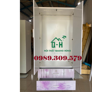 TỦ NHỰA ĐÀI LOAN 2 CÁNH 2 HỘC KÉO IN 3D HOA BỒ CÔNG ANH HCM