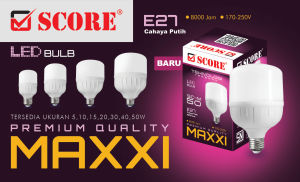 Lampu LED Bohlam LED Cahaya Putih MAXXI Low Voltase 5W 10W 15W 20W 30W 40W 50W