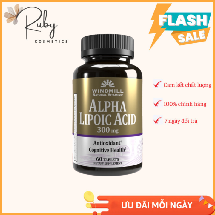 Viên Uống Bổ Sung Hỗ Trợ Chống Oxy Hóa Alpha Lipoic Acid 300 Mg Làm Sáng Da Giảm Lão Hóa