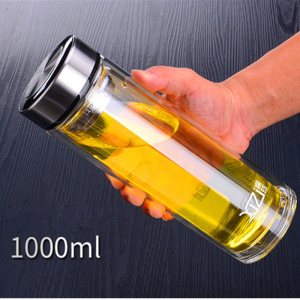 Crystal Glass Cup Double Layer Drinking Bottle Tea Mug Cup Thermal Thumbler